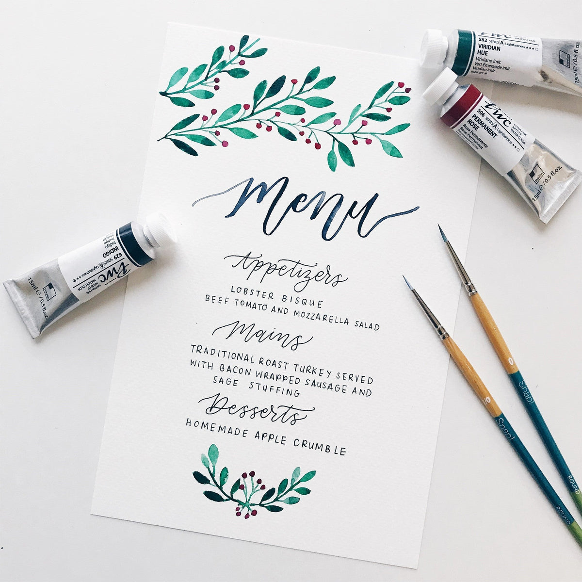 Make Your Own Watercolour Menu