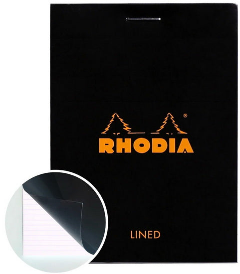 Rhodia Notepad-Lined - BLACK - 74 X 105 MILLIMETERS