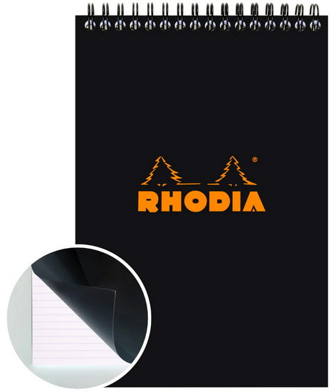 Lined Spiral-Bound Pad - BLACK