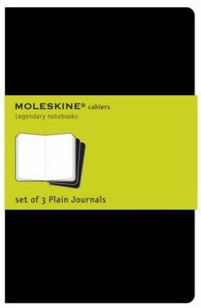 3-Pack Journals - Plain - BLACK - 19 X 25 CENTIMETERS