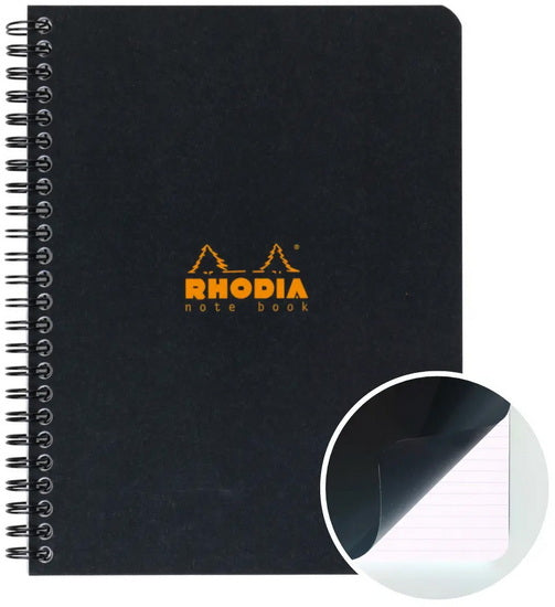 Rhodia Spiral Notebook-Lined - BLACK - 148 X 210 MILLIMETERS