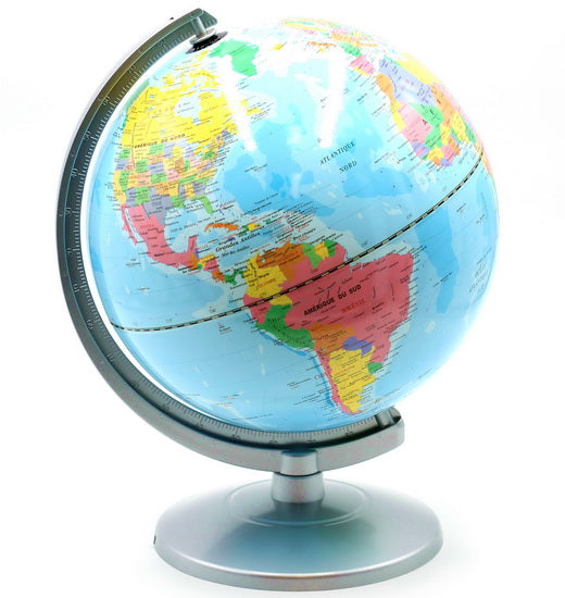 Globe terrestre bleu dia 30 cm VF
