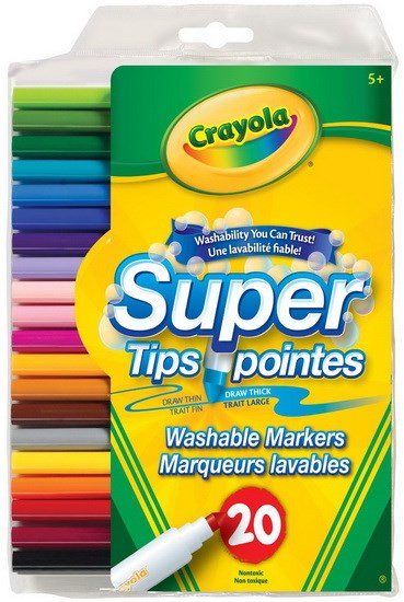 Marqueurs lavables Super pointes ( 20 )