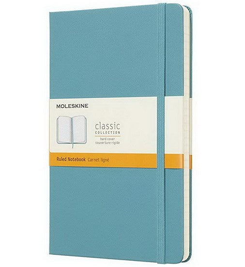 Classic Notebook - Ruled, Hard Cover - REEF BLUE - 13 X 21 CENTI