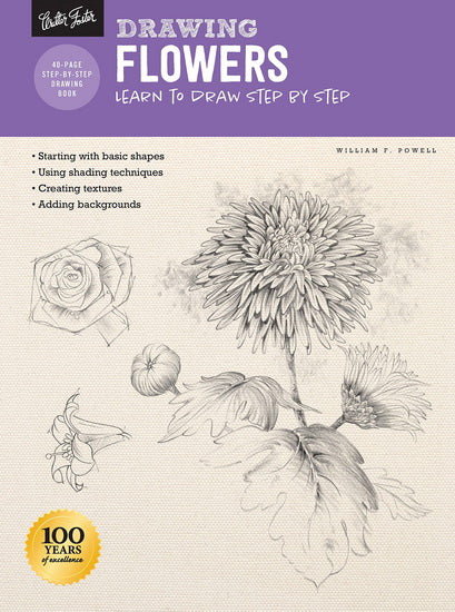 Drawing : Flowers with William F Powell : Learn to draw step by step