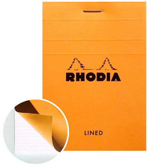 Rhodia Notepad-Lined - ORANGE - 74 X 105 MILLIMETERS