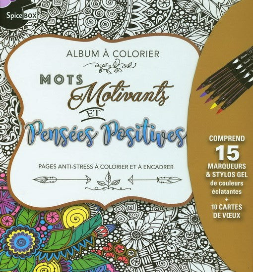 Album à colorier : Mots motivants et pensées positives - French