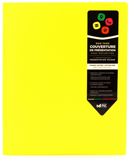 Folder With Prongs 2 Pockets - Yellow