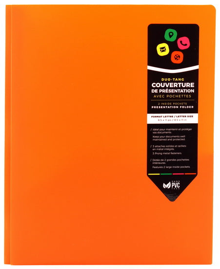 Folder With Prongs 2 Pockets - Orange