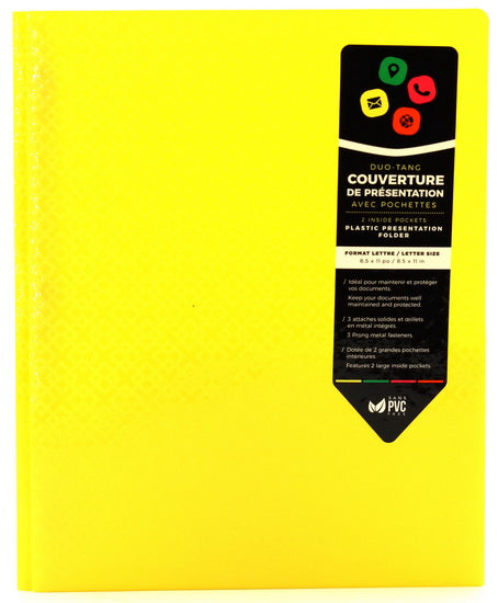 Relief Folder With Prongs 2 Pockets - Yellow Textured