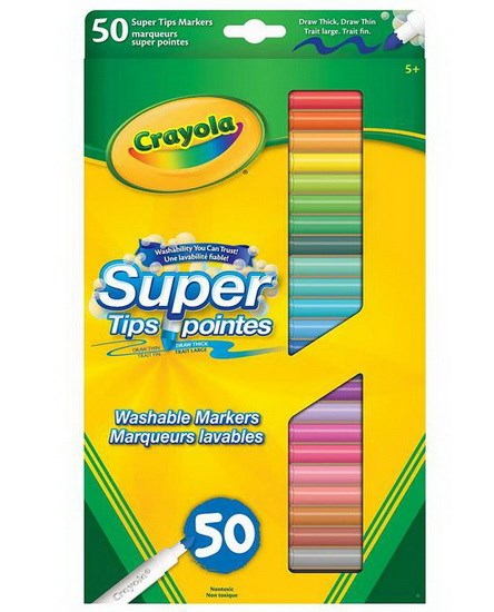 Ens. 50 marqueurs lavables Super pointes