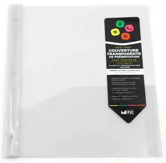 Folder With Prongs 2 Pockets - Clear