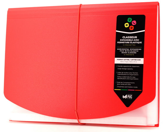 Classeur 13 pochettes rouge