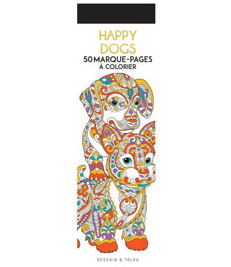 Happy dogs : 50 marque-pages à colorier