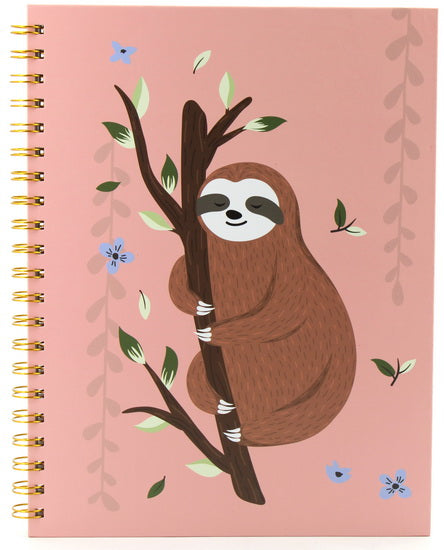 Spiral Lined Notebook Sloth 160P