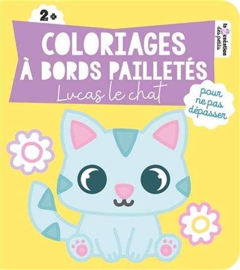 Coloriages à bords pailletés : Lucas le chat