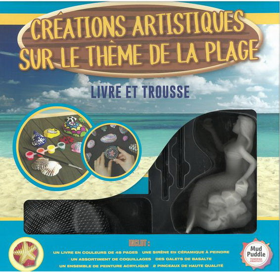 Créations artistiques sur le thème de la plage : livre et trousse
