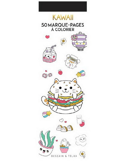 Kawaii : 50 marque-pages à colorier