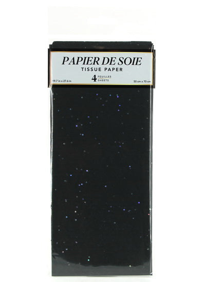 Papier de soie Noir avec confetti