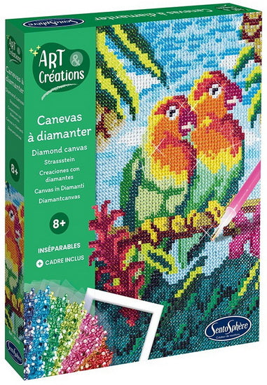 Canevas à diamanter Inséparables