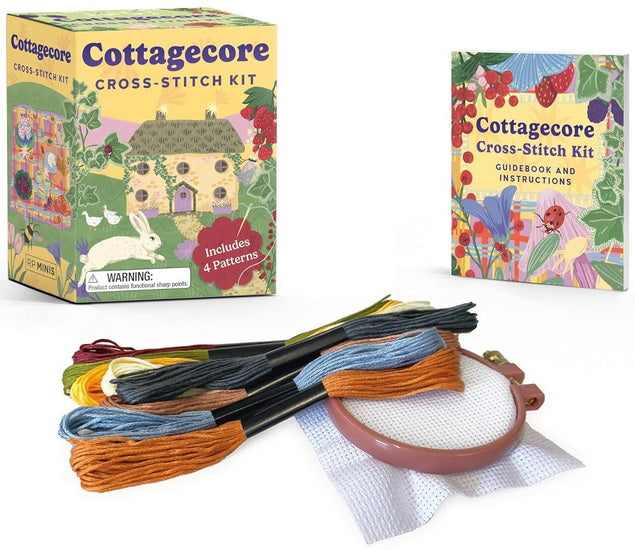 Cottagecore Cross-Stitch Kit: Includes 4 patterns