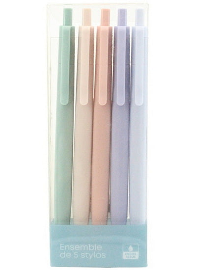 Ens. 5 stylos pastel