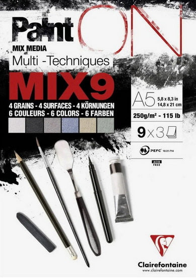 Bloc collé paint'on mix 9 - 5,8 x 8,3 pouces