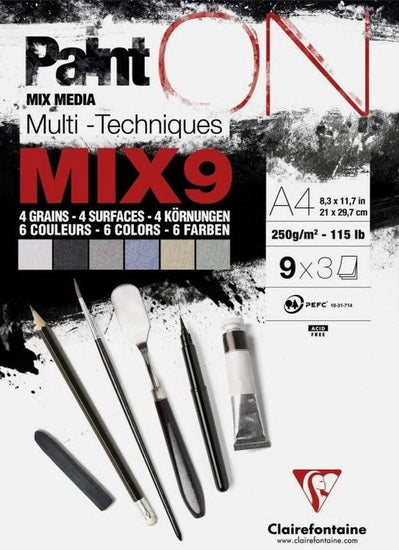 Paint'ON Mix 9 Glued Pad - 8.3 X 11.7 INCHES
