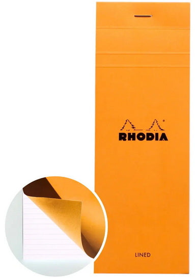 Rhodia Notepad-Lined - ORANGE - 74 X 210 MILLIMETERS