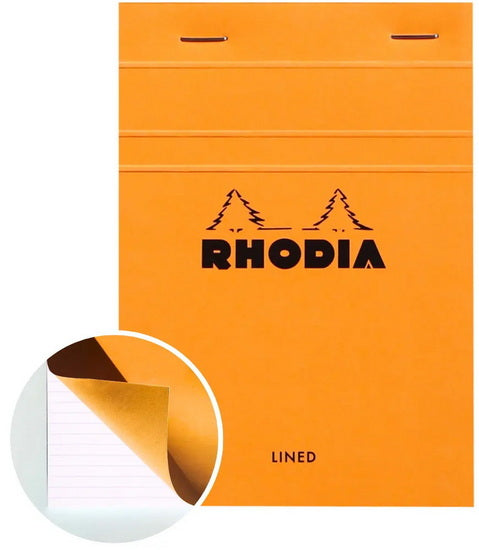 Rhodia Notepad-Lined - ORANGE - 105 X 149 MILLIMETERS