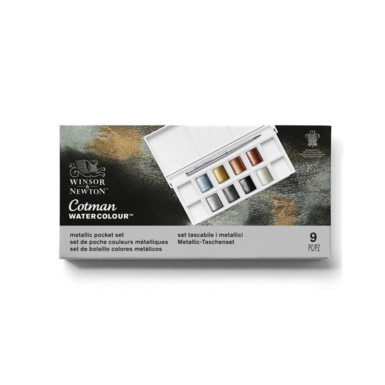 Set of 9 Cotman Watercolour Metallic
