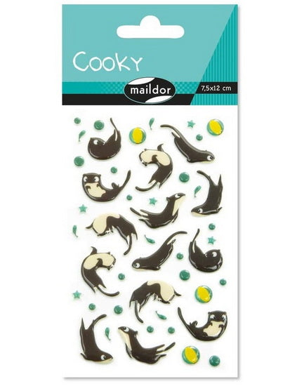 Cooky Puffy Stickers - Otters