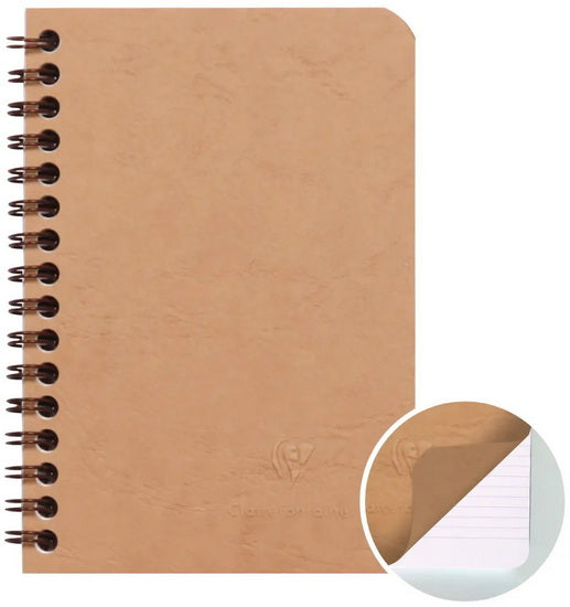 Age Bag Notebook - Ruled, Spiral-Bound, 9.5 x 14 cm Tan