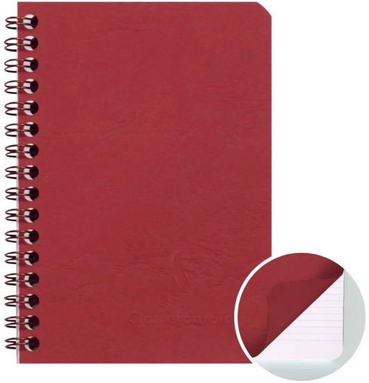 Age Bag Notebook - Ruled, Spiral-Bound, 9.5 x 14 cm Red