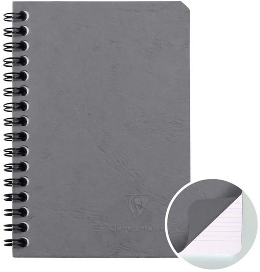 CAHIER AGE BAG - LIGNÉ, RELIURE À SPIRALE, 9,5 X 14 CM Gris