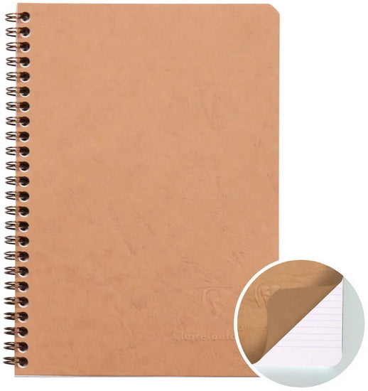 CAHIER AGE BAG - LIGNÉ, RELIURE À SPIRALE, A5 Tabac