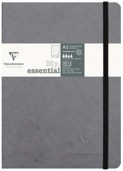 Age Bag Notebook - Dot Grid, Stitch-Bound, A5 Grey