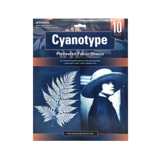 Pqt.10 feuilles tissu prétraitées cyanotype-va