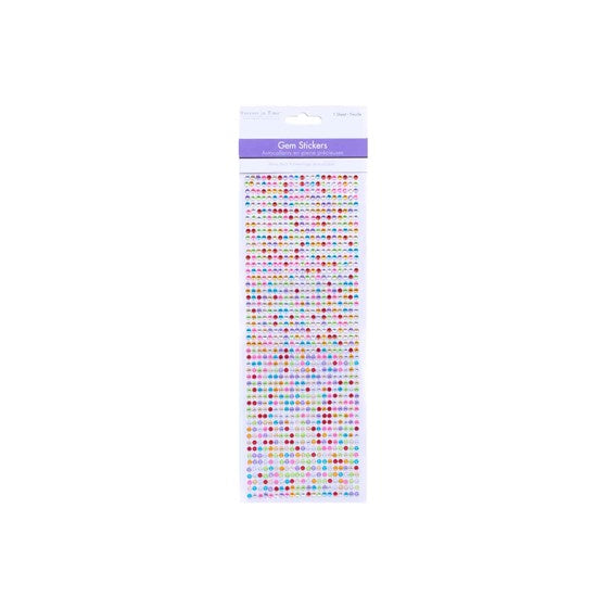 Pierres autocollantes - multicolore - 4 mm