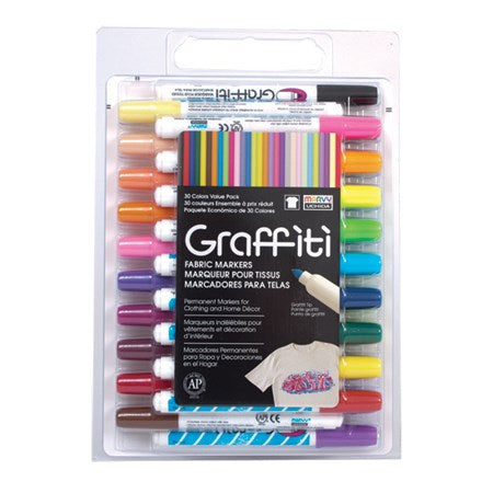 30 Fabric markers - graffiti