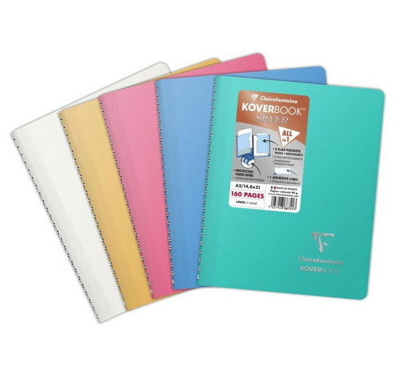 Koverbook silv.wire.a5 ruled 160p asst