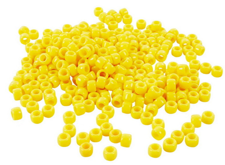 Pack of 300 Yellow Pony Beads 9mm