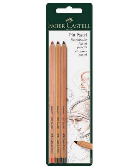 Set of 3 pitt pastel pencils brown tones