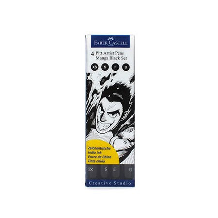 Set of 4 black manga markers