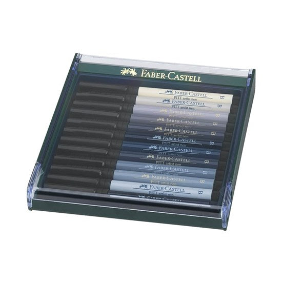 Set of 12 pitt brush markers grayscale tones