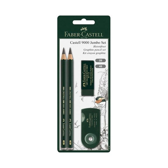 Set of 4 castell 9000 large graphite pencils