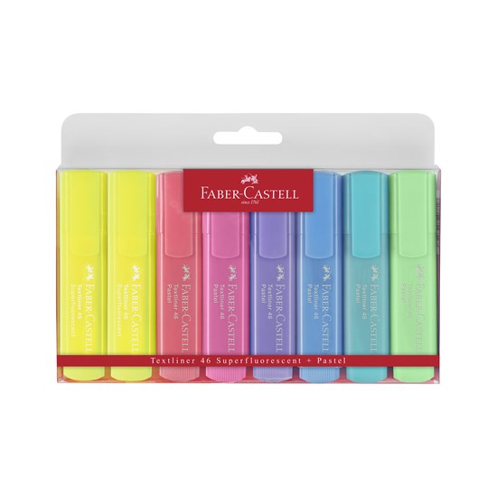 Ens. 8 surligneurs textliner pastel