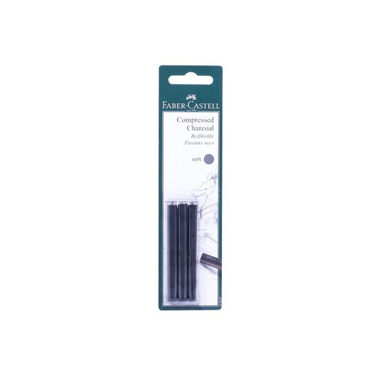 Set of 3 pitt soft charcoal sticks black