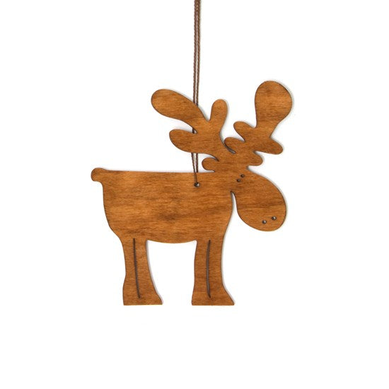 Wooden Ornament - Brown Deer, 12 cm