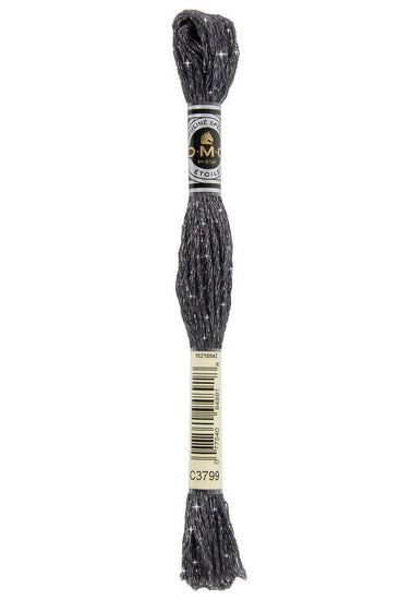 Embroidery floss - glitter - very dark pewter grey